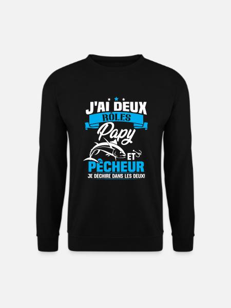 Papy Et pêcheur - Sweat-shirt Unisexe - noir