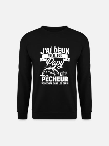 Papy Et pêcheur - Sweat-shirt Unisexe - noir