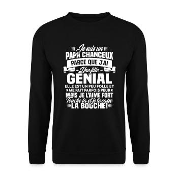 Je suis chanceux parce que j ai une fille génial - Sweat-shirt Unisexe - noir - Devant - Alina (178cm) & Michal (187cm)
