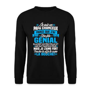 Je suis chanceux parce que j ai une fille génial - Sweat-shirt Unisexe - noir - Devant - Alina (178cm) & Michal (187cm)