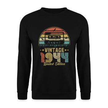 Cassette vintage 1944 - Sweat-shirt Unisexe - noir - Devant - Alina (178cm) & Michal (187cm)