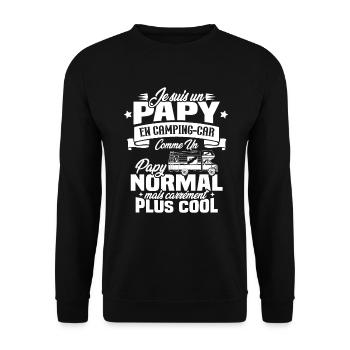 Un papy en camping-car comme un papy normal - Sweat-shirt Unisexe - noir - Devant - Alina (178cm) & Michal (187cm)