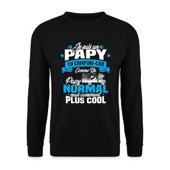 Un papy en camping-car comme un papy normal - Sweat-shirt Unisexe - noir - Devant - Alina (178cm) & Michal (187cm)