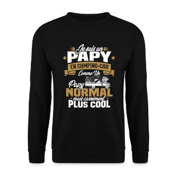 Un papy en camping-car comme un papy normal - Sweat-shirt Unisexe - noir - Devant - Alina (178cm) & Michal (187cm)