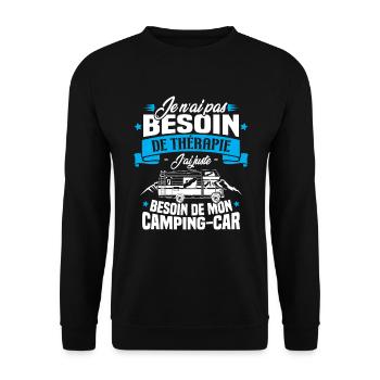 Pas besoin de thérapie, besoin de mon camping-car - Sweat-shirt Unisexe - noir - Devant - Alina (178cm) & Michal (187cm)