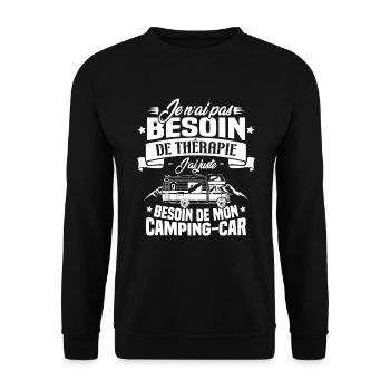 Pas besoin de thérapie, besoin de mon camping-car - Sweat-shirt Unisexe - noir - Devant - Alina (178cm) & Michal (187cm)