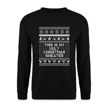 Das ist mein hässlicher Weihnachtspullover - Unisex Pullover - Schwarz - Vorne - Alina (178cm) & Michal (187cm)