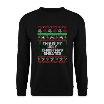 Das ist mein hässlicher Weihnachtspullover - Unisex Pullover - Schwarz - Vorne - Alina (178cm) & Michal (187cm)