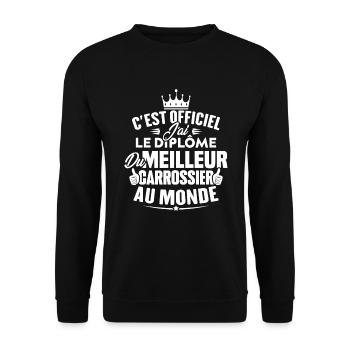 Meilleur carrossier au monde - Sweat-shirt Unisexe - noir - Devant - Alina (178cm) & Michal (187cm)