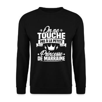 On ne touche pas à la petite princesse de marraine - Sweat-shirt Unisexe - noir - Devant - Alina (178cm) & Michal (187cm)
