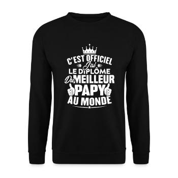 Meilleur papy au monde - Sweat-shirt Unisexe - noir - Devant - Alina (178cm) & Michal (187cm)