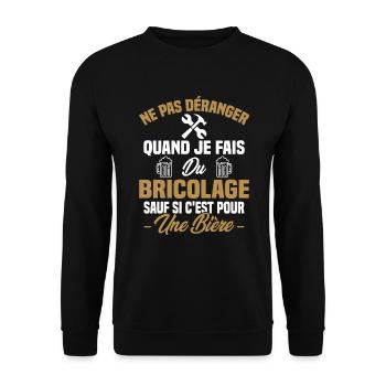 Ne pas déranger quand je fais du bricolage Humour - Sweat-shirt Unisexe - noir - Devant - Alina (178cm) & Michal (187cm)