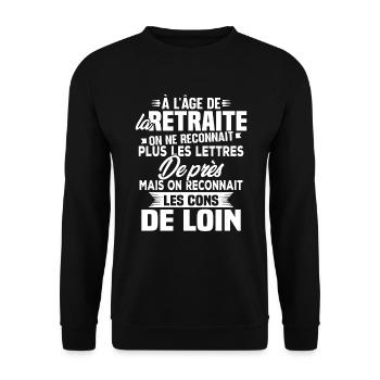 Avec l'age on reconnaît les cons de loin - Sweat-shirt Unisexe - noir - Devant - Alina (178cm) & Michal (187cm)