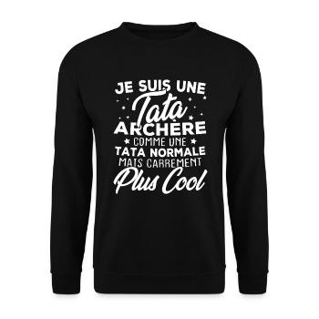 Je suis une tata archère - Sweat-shirt Unisexe - noir - Devant - Alina (178cm) & Michal (187cm)