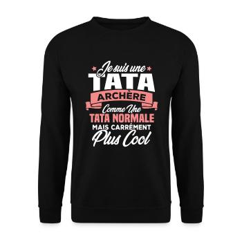 Je suis une tata archère - Sweat-shirt Unisexe - noir - Devant - Alina (178cm) & Michal (187cm)