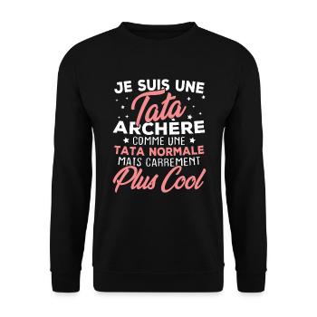 Je suis une tata archère - Sweat-shirt Unisexe - noir - Devant - Alina (178cm) & Michal (187cm)