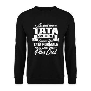 Je suis une tata archère - Sweat-shirt Unisexe - noir - Devant - Alina (178cm) & Michal (187cm)