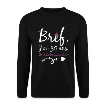 Femme cadeau d'anniversaire 60 ans - Sweat-shirt Unisexe - noir - Devant - Alina (178cm) & Michal (187cm)