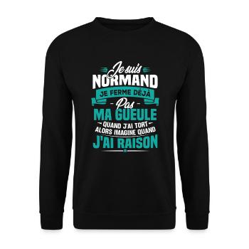 Humour cadeau Je suis Normand - Sweat-shirt Unisexe - noir - Devant - Alina (178cm) & Michal (187cm)