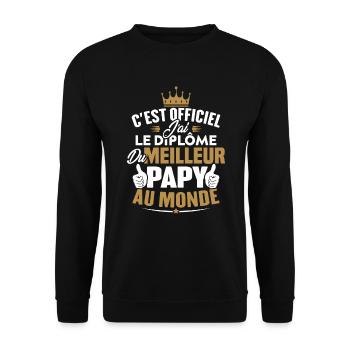Meilleur papy au monde - Sweat-shirt Unisexe - noir - Devant - Alina (178cm) & Michal (187cm)