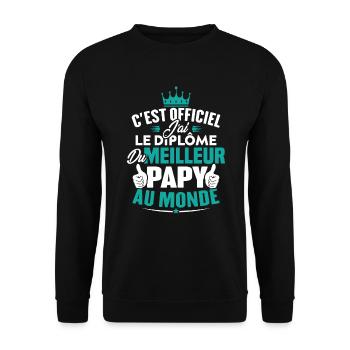 Meilleur papy au monde - Sweat-shirt Unisexe - noir - Devant - Alina (178cm) & Michal (187cm)