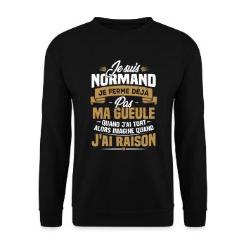 Humour cadeau Je suis Normand - Sweat-shirt Unisexe - noir - Devant - Alina (178cm) & Michal (187cm)