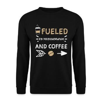 Alimenté par les mitochondries et le café - Sweat-shirt Unisexe - noir - Devant - Alina (178cm) & Michal (187cm)