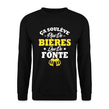 Ça soulève plus de bières que de fonte - Sweat-shirt Unisexe - noir - Devant - Alina (178cm) & Michal (187cm)