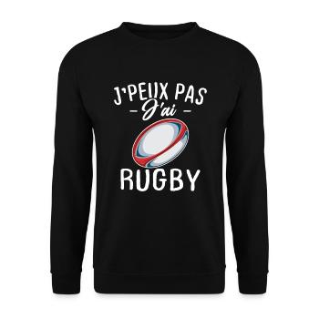 I can't I have rugby - Unisex Sweatshirt - black - Front - Alina (178cm) & Michal (187cm)