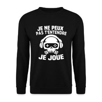 I can't hear you, I'm playing - Unisex Sweatshirt - black - Front - Alina (178cm) & Michal (187cm)