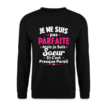 je suis Soeur - Sweat-shirt Unisexe - noir - Devant - Alina (178cm) & Michal (187cm)