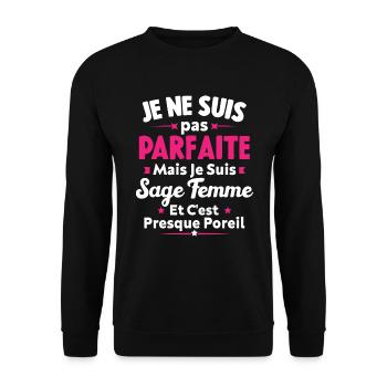 Je suis Sage femme - Sweat-shirt Unisexe - noir - Devant - Alina (178cm) & Michal (187cm)