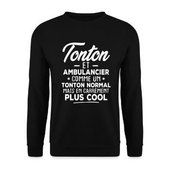 Tonton et ambulancier - Sweat-shirt Unisexe - noir - Devant - Alina (178cm) & Michal (187cm)