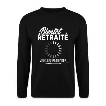 Bientôt retraité veuillez patienter - Sweat-shirt Unisexe - noir - Devant - Alina (178cm) & Michal (187cm)