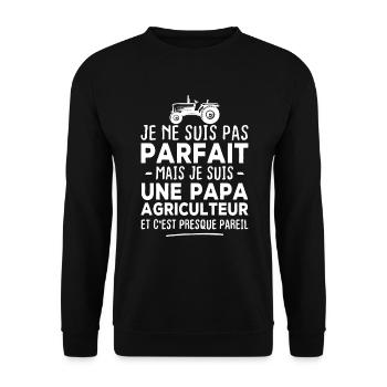 Pas parfait mais je suis une papa agriculteur - Sweat-shirt Unisexe - noir - Devant - Alina (178cm) & Michal (187cm)
