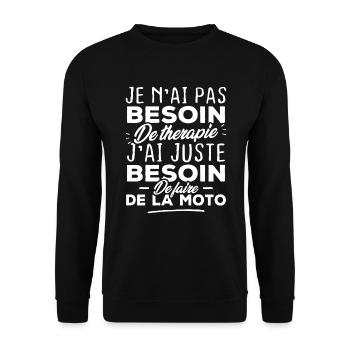 Pas besoin de thérapie besoin de faire de la moto - Sweat-shirt Unisexe - noir - Devant - Alina (178cm) & Michal (187cm)