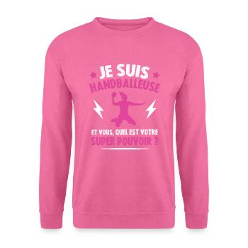 Handballeuse super-pouvoir - Sweat-shirt Unisexe - rose - Devant