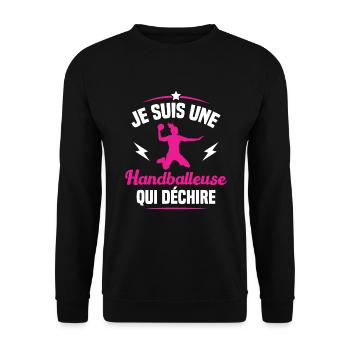 Je suis une handballeuse qui déchire - Sweat-shirt Unisexe - noir - Devant - Alina (178cm) & Michal (187cm)