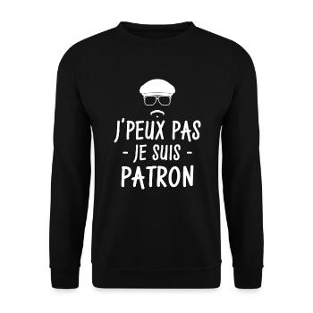 Ich kann nicht, ich bin ein Chef - Unisex Pullover - Schwarz - Vorne - Alina (178cm) & Michal (187cm)