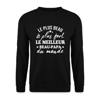 le meilleur beau papa du monde - Sweat-shirt Unisexe - noir - Devant - Alina (178cm) & Michal (187cm)