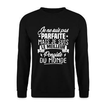 Pas parfaite mais le meilleur pongiste du monde - Sweat-shirt Unisexe - noir - Devant - Alina (178cm) & Michal (187cm)