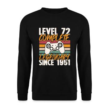 Birthday Gift, Level 72 Complete 1951 - Unisex Sweatshirt - black - Front - Alina (178cm) & Michal (187cm)