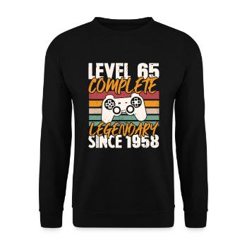Birthday Present, Level 65 Complete 1958 - Unisex Sweatshirt - black - Front - Alina (178cm) & Michal (187cm)