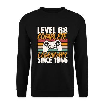 Birthday Present, Level 68 Complete 1955 - Unisex Sweatshirt - black - Front - Alina (178cm) & Michal (187cm)