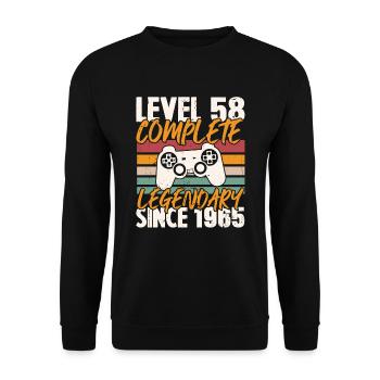 Birthday Present, Level 58 Complete 1965 - Unisex Sweatshirt - black - Front - Alina (178cm) & Michal (187cm)