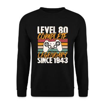 Birthday Present, Level 80 Complete 1943 - Unisex Sweatshirt - black - Front - Alina (178cm) & Michal (187cm)