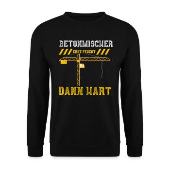 Betonmischer Erst Feucht Dann Hart - Unisex Pullover - Schwarz - Vorne - Alina (178cm) & Michal (187cm)