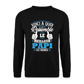 Voici à quoi ressemble le meilleur papi du monde - Sweat-shirt Unisexe - noir - Devant - Alina (178cm) & Michal (187cm)