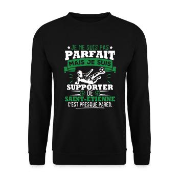 Je suis supporter de Saint Étienne - Sweat-shirt Unisexe - noir - Devant - Alina (178cm) & Michal (187cm)