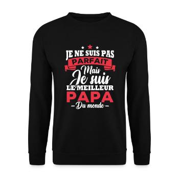 Je ne suis pas parfait meilleur papa du monde - Sweat-shirt Unisexe - noir - Devant - Alina (178cm) & Michal (187cm)